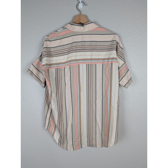 Madewell By J.crew Courier Shirt in Aldwin Stripe Size XXS Boxy Cropped Top 146 - Picture 5 of 5